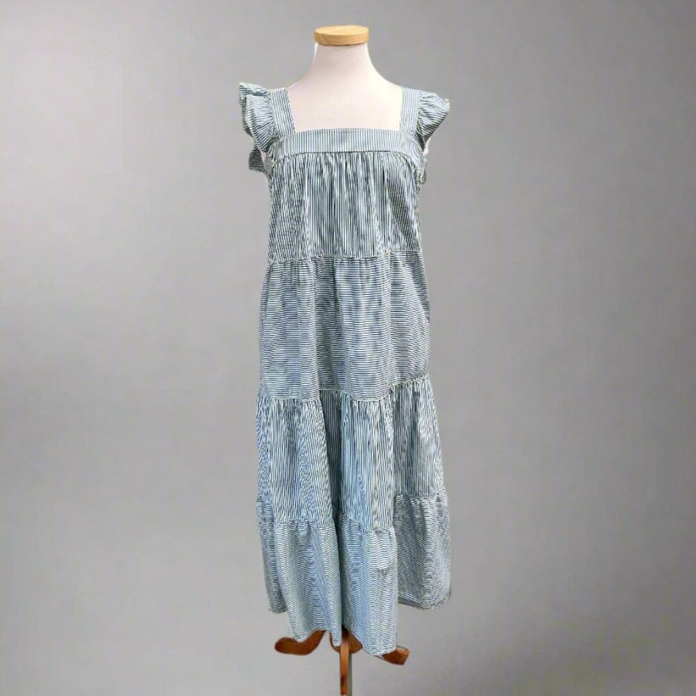 Nation blue stripe Camille dress, size XS